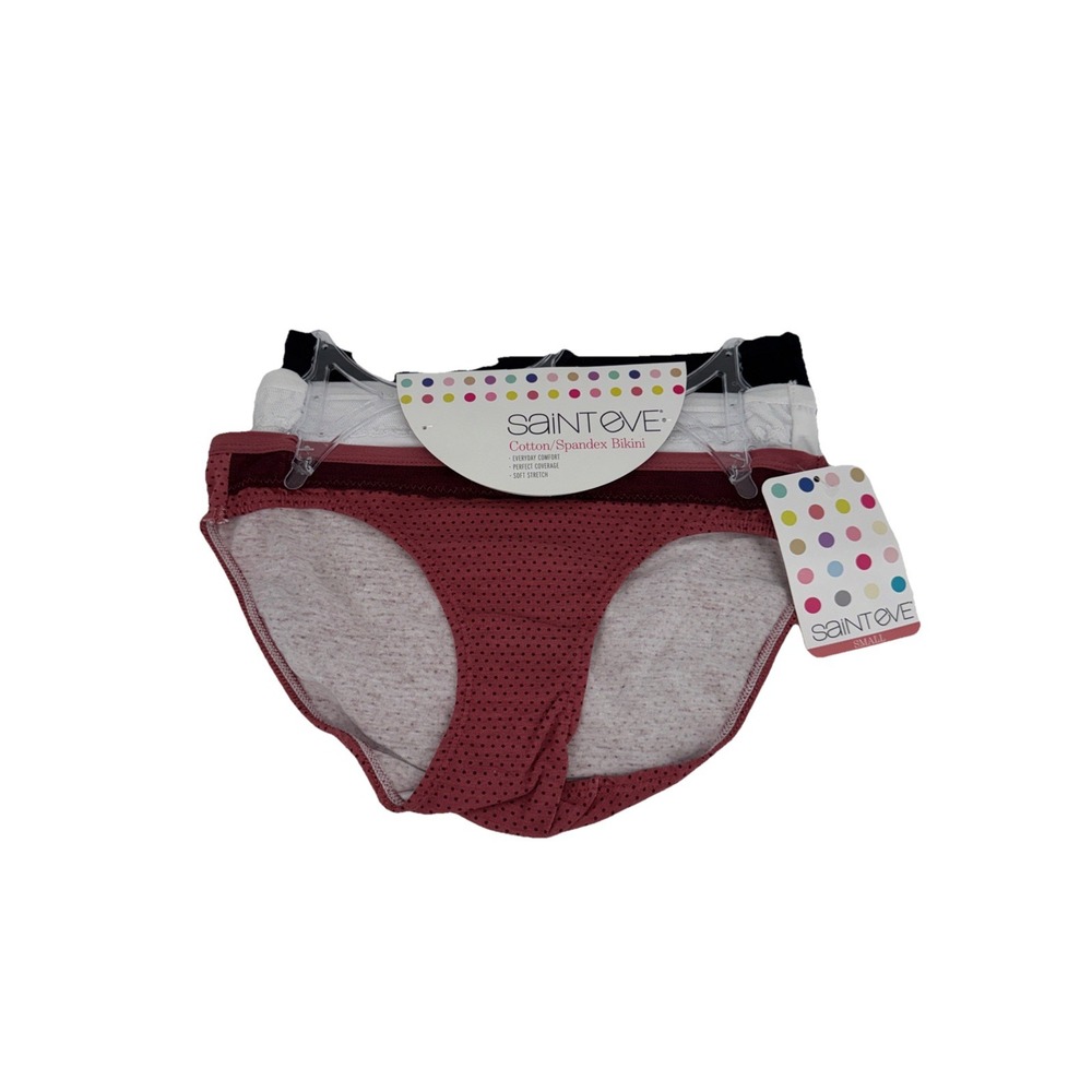 St Eve Lot of 3 Cotton Spandex Bikini Panties Small